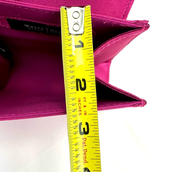 White House Black Market Pink Fuchsia Satin Clutch Purse with Bow - Picture 11 of 11